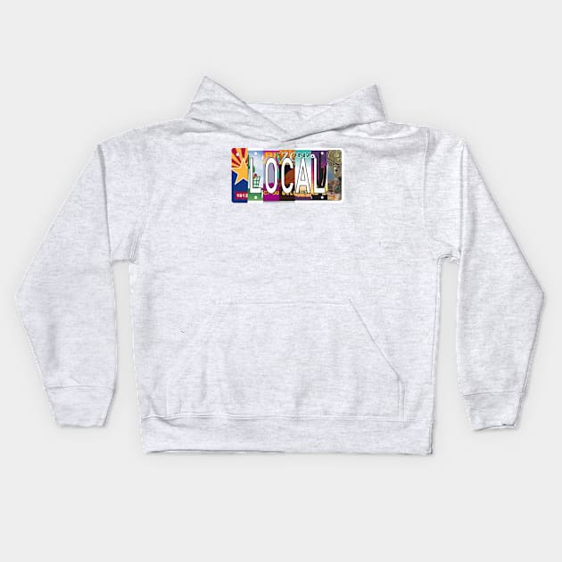 Arizona Local, License Plates Kids Hoodie by stermitkermit